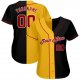 Custom Black Red-Gold Authentic Split Fashion Baseball Jersey