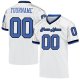 Custom White Blue-Black Mesh Authentic Throwback Football Jersey